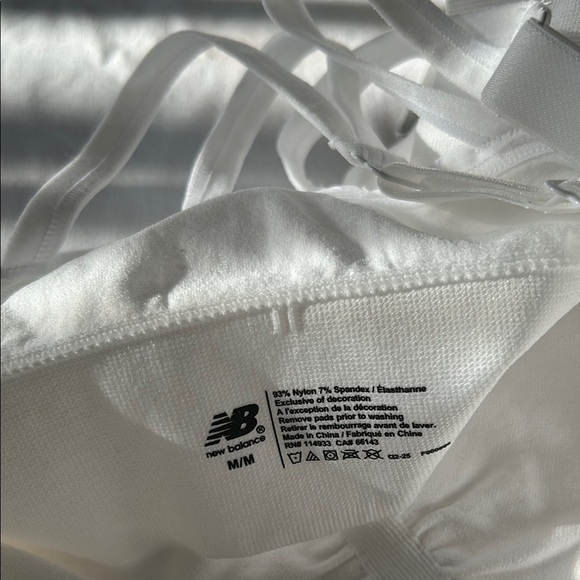 New Balance Yellow and White Sports Bra Set.  Of 2 - Picture 2 of 7